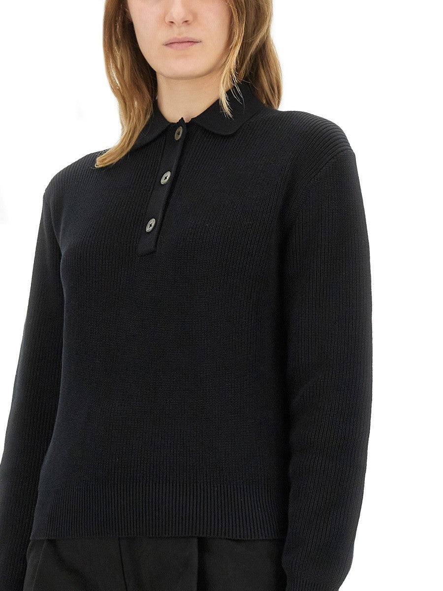 Studio Nicholson Women's Chesapeake Knit Polo Shirt Black