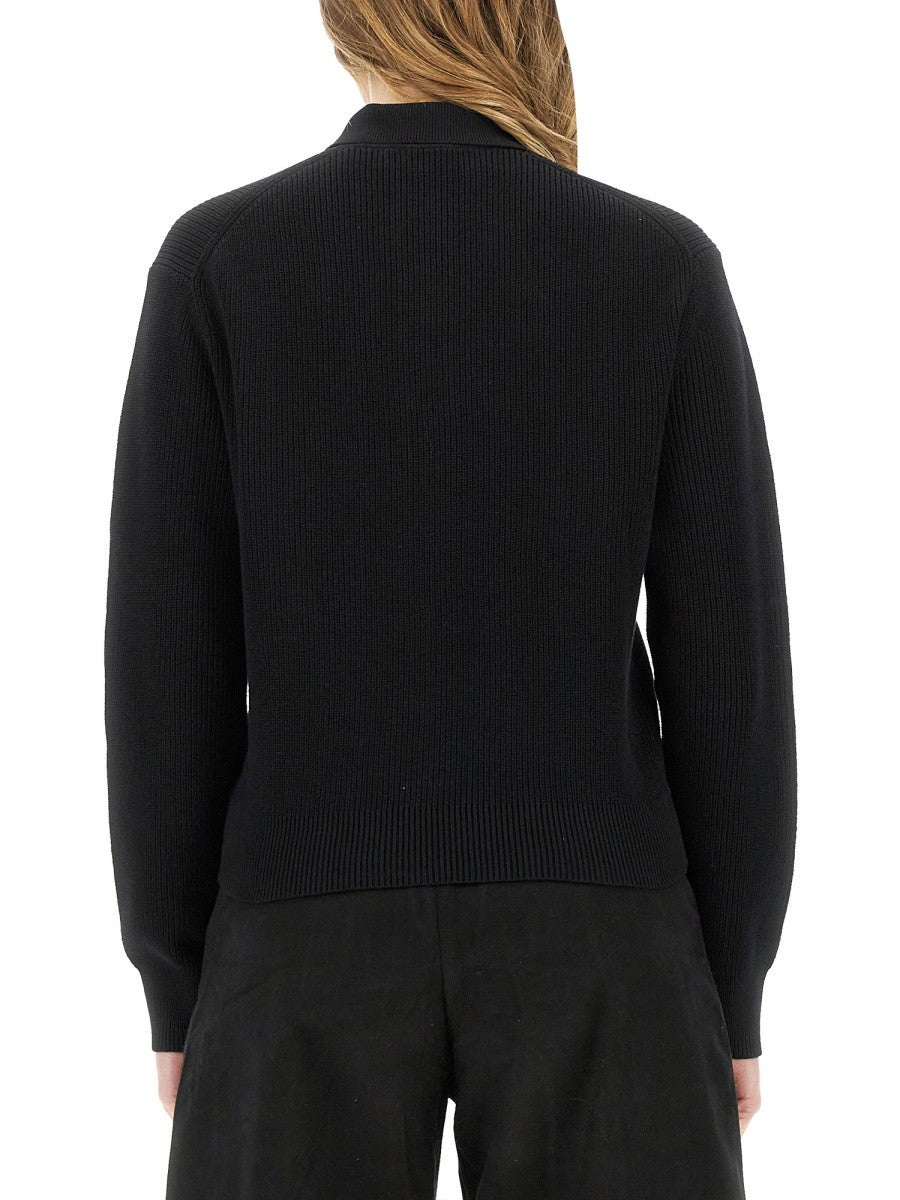 Studio Nicholson Women's Chesapeake Knit Polo Shirt Black