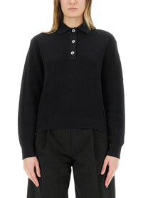 Studio Nicholson Women's Chesapeake Knit Polo Shirt Black