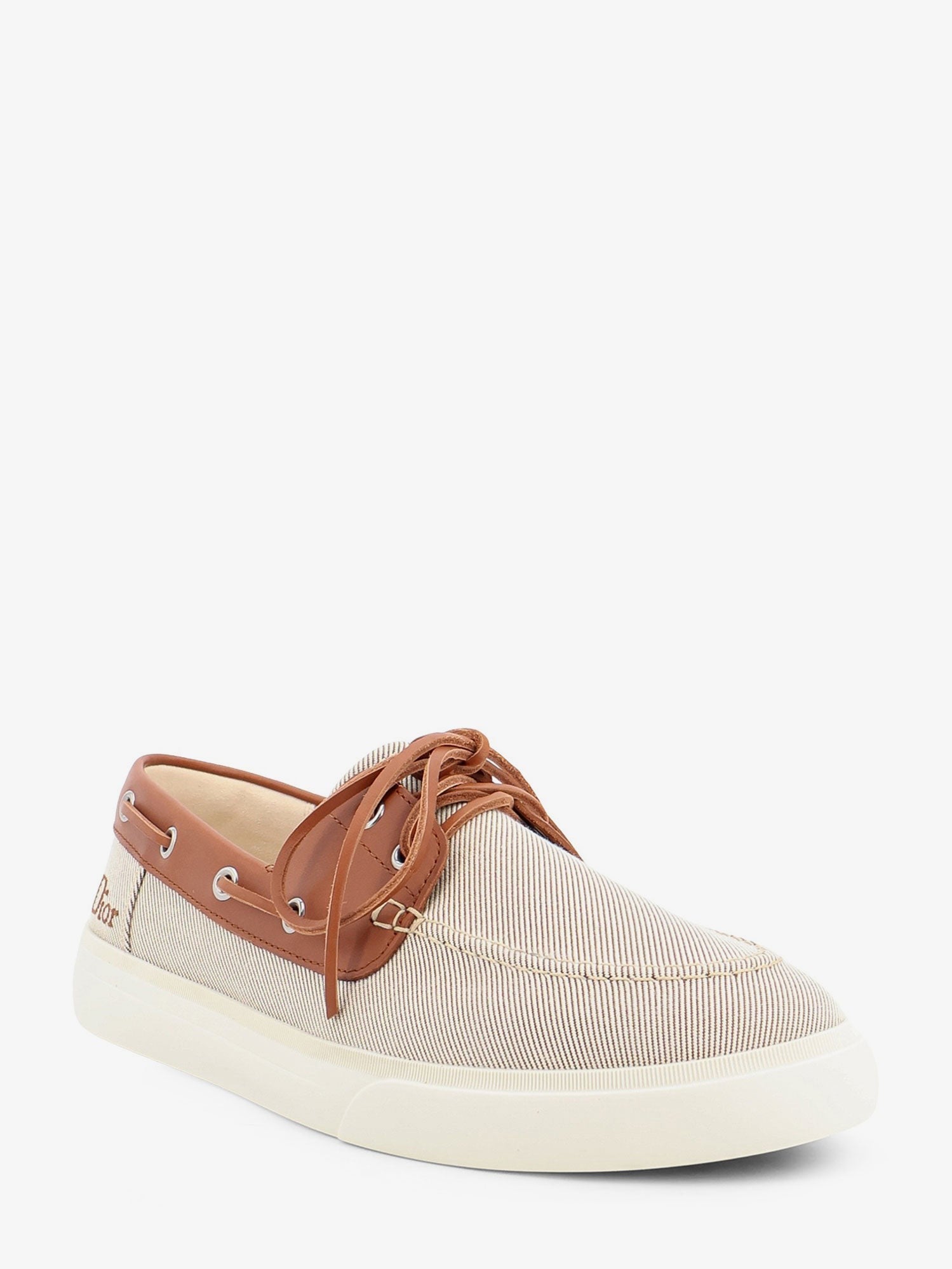 Dior Men's Chester Dioriviera Canvas and Leather Loafers Brown