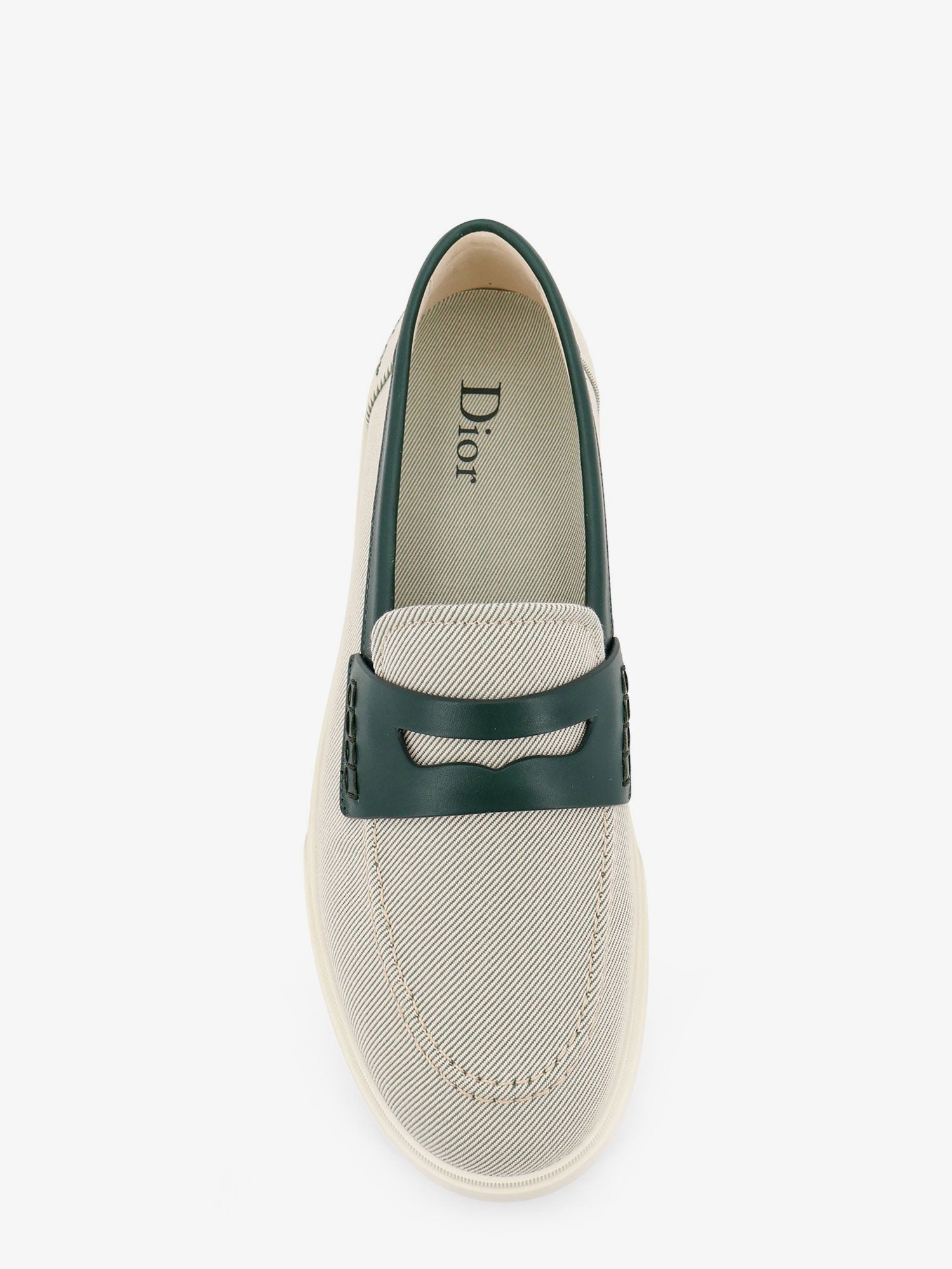Dior Men's Chester Dioriviera Canvas and Leather Loafers Green
