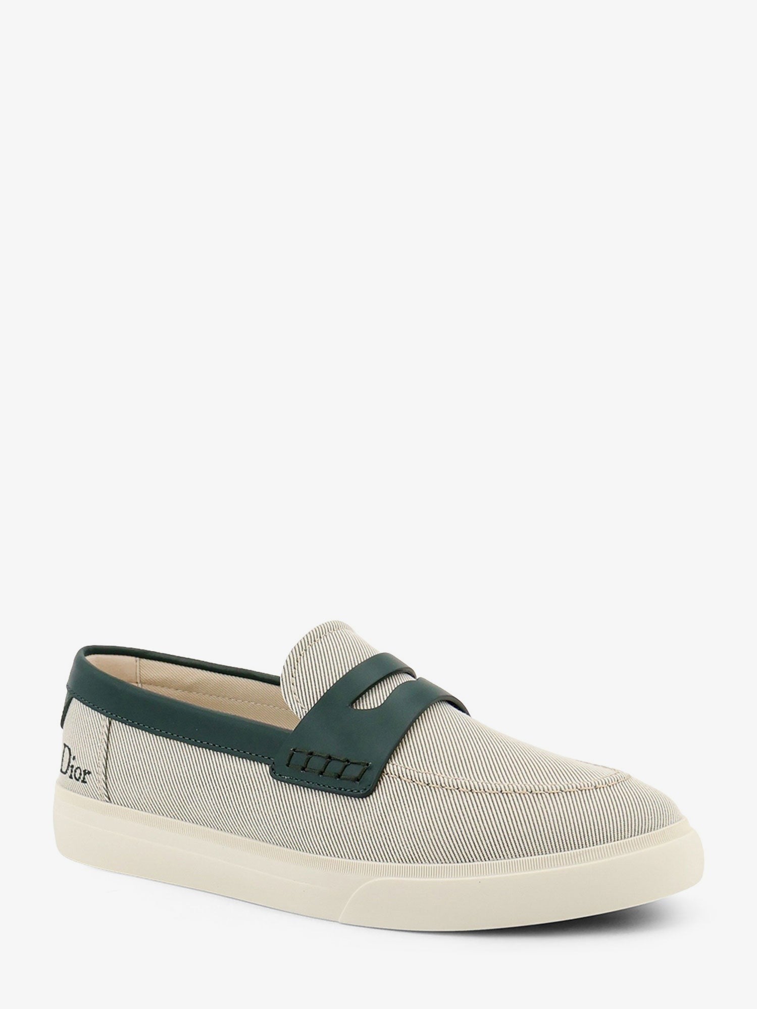 Dior Men's Chester Dioriviera Canvas and Leather Loafers Green
