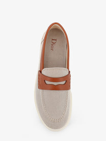 Dior Men's Chester Dioriviera Canvas and Leather Loafers Brown