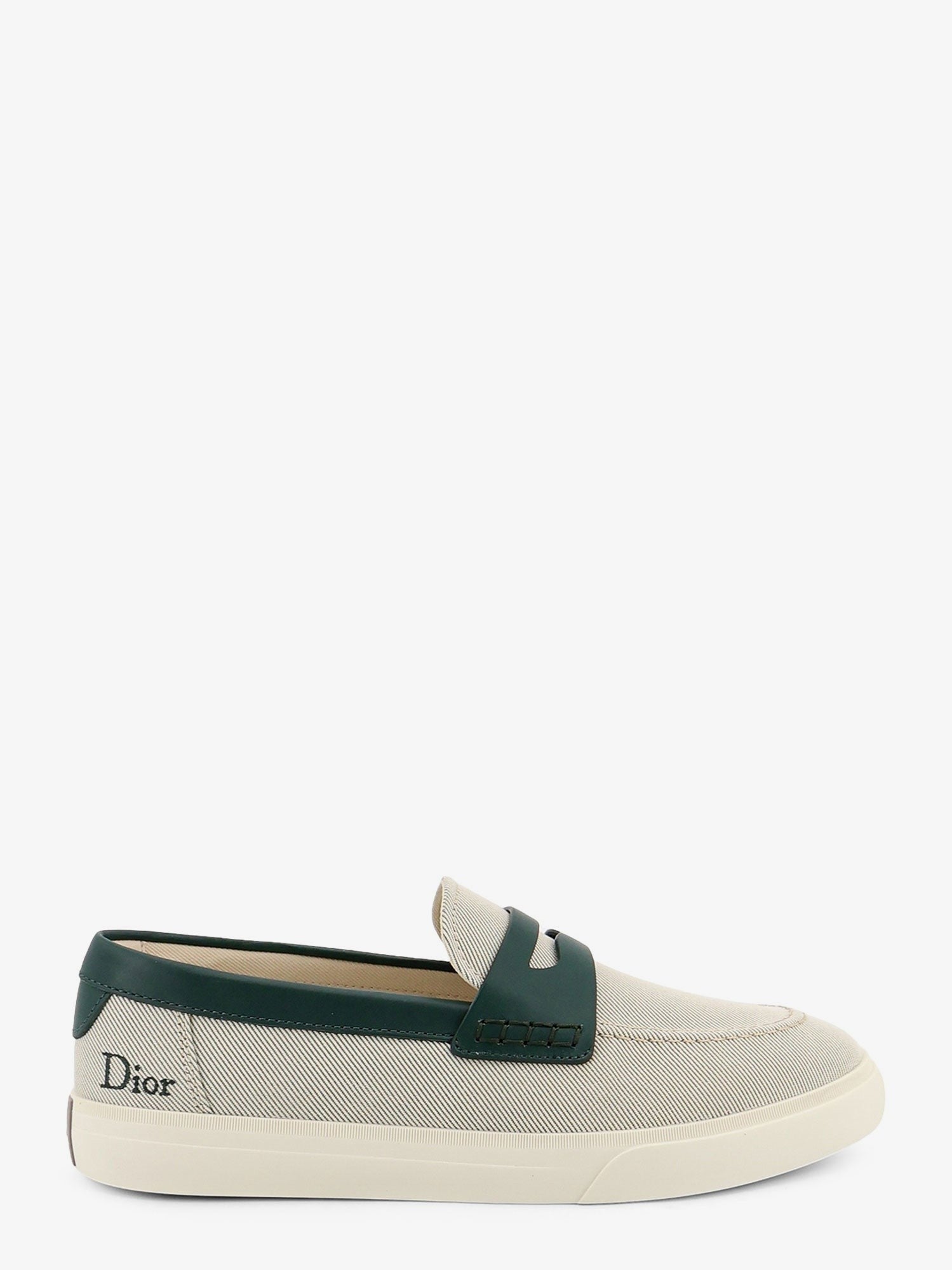 Dior Men's Chester Dioriviera Canvas and Leather Loafers Green