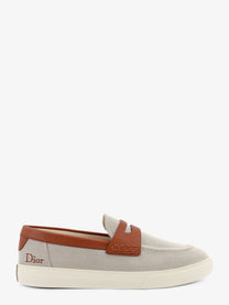 Dior Men's Chester Dioriviera Canvas and Leather Loafers Brown