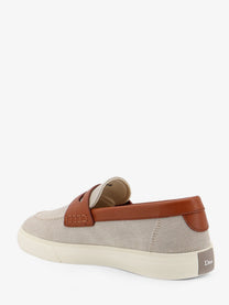 Dior Men's Chester Dioriviera Canvas and Leather Loafers Brown