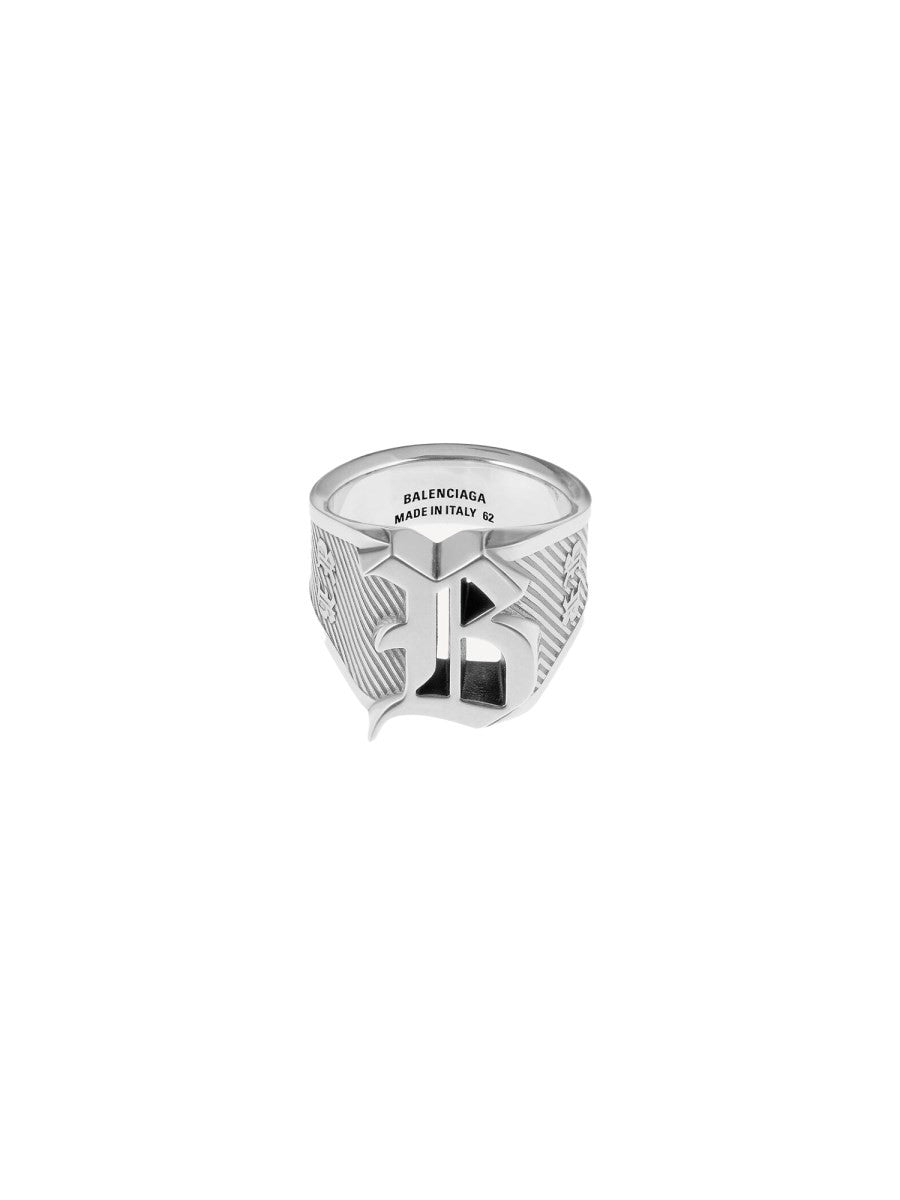 Balenciaga Unisex Chevalier Melrose Ring Silver
