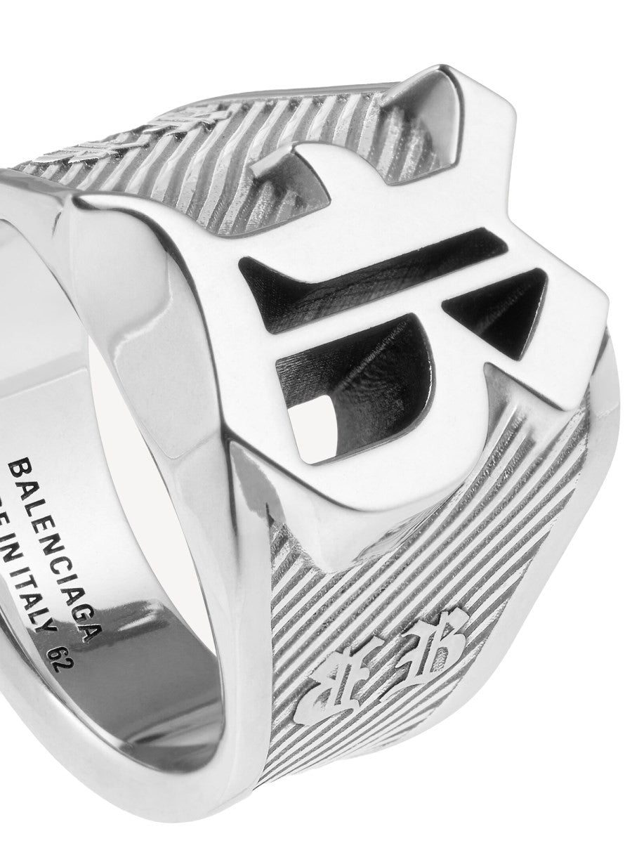 Balenciaga Unisex Chevalier Melrose Ring Silver