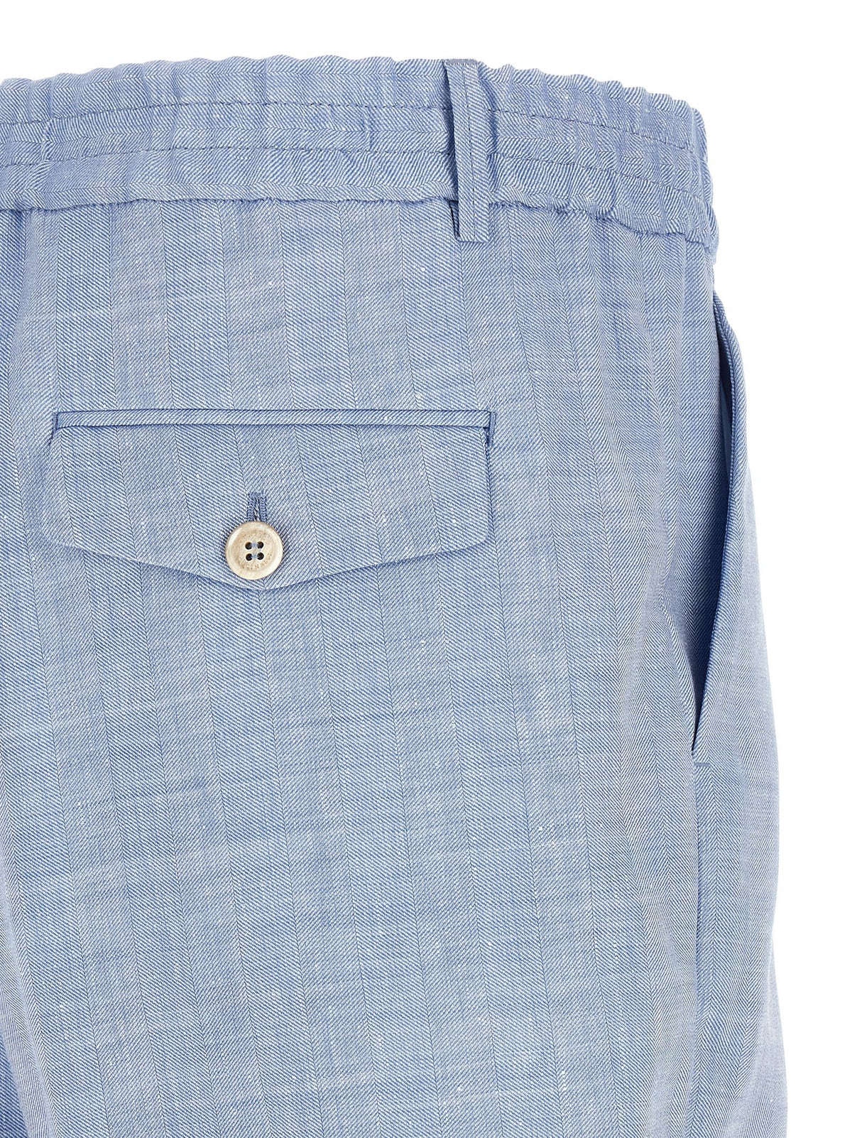 Brunello Cucinelli Chevron Bermuda Shorts Blue