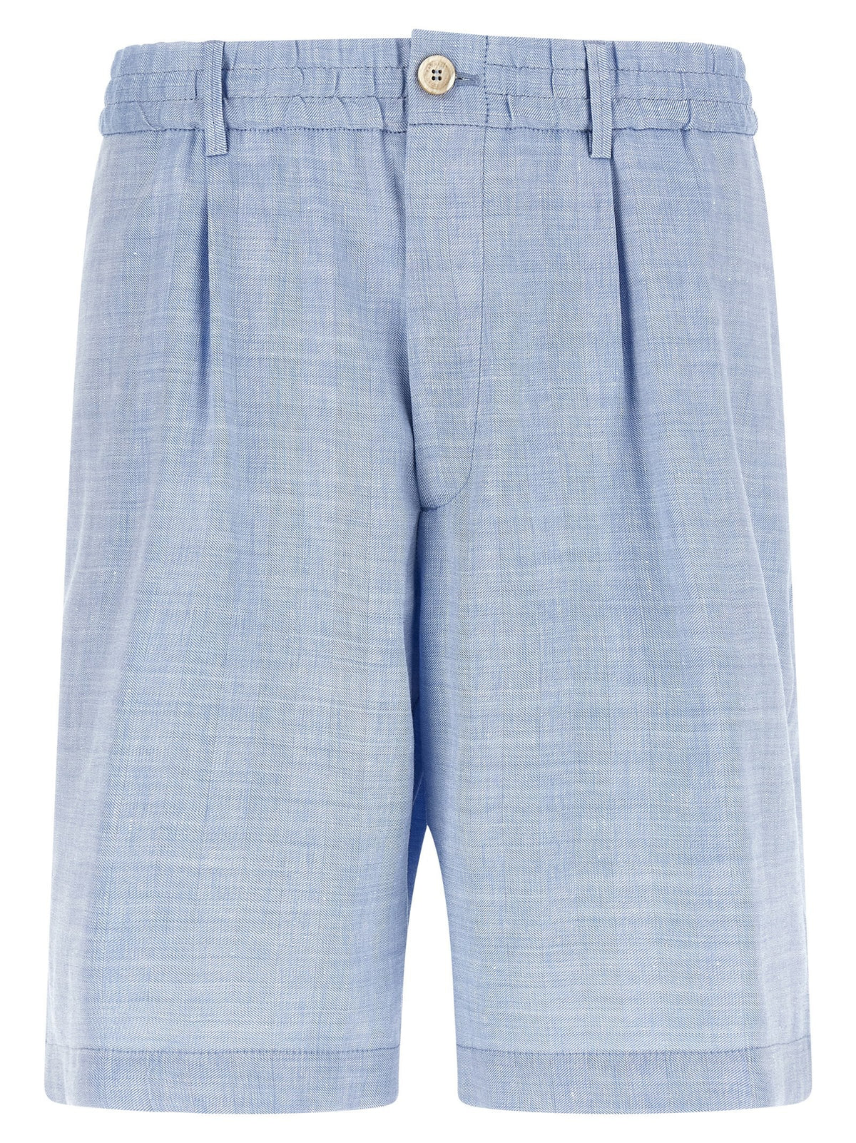 Brunello Cucinelli Chevron Bermuda Shorts Blue