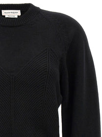 Alexander McQueen Chevron Corset Sweater Black