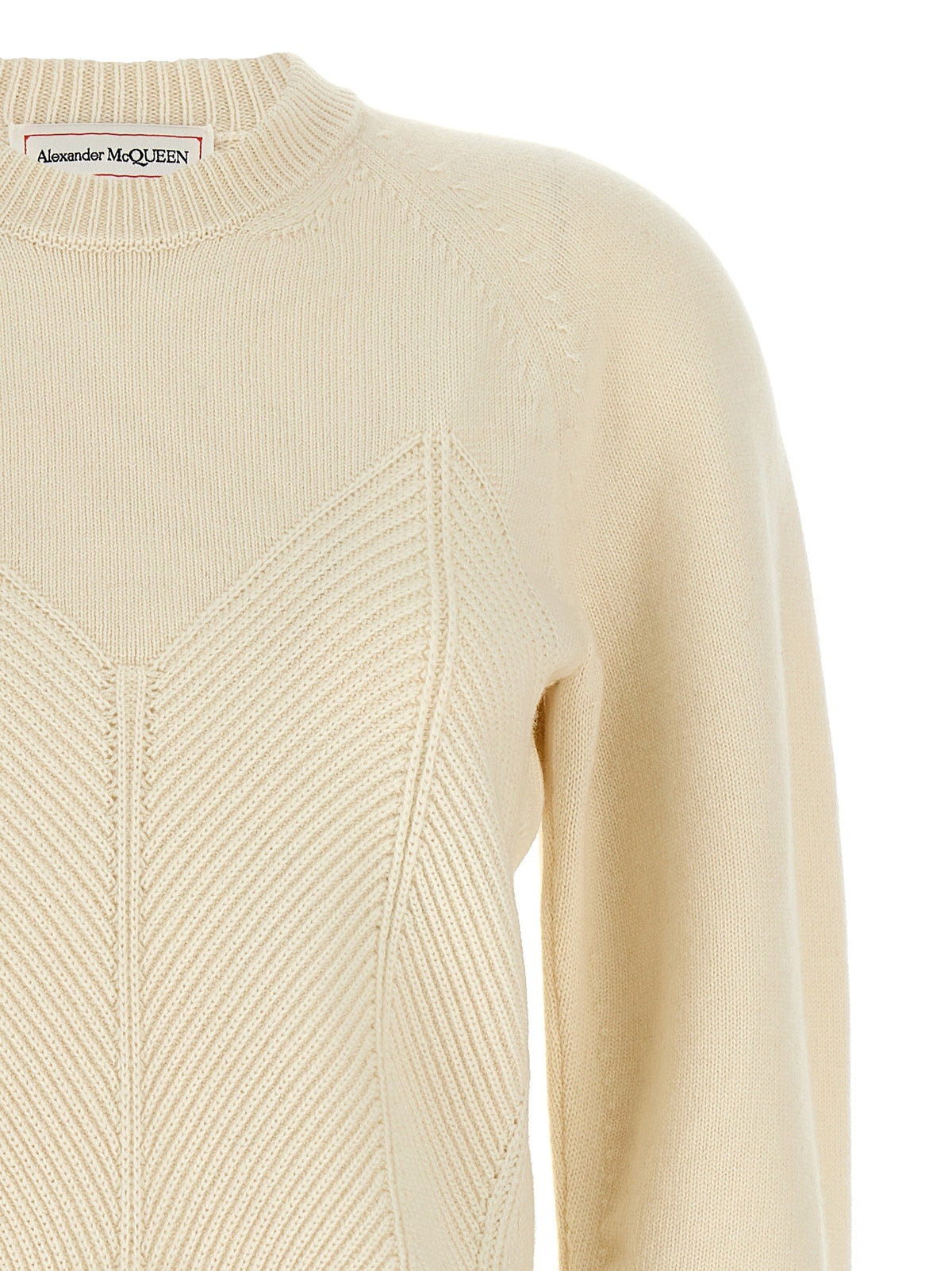 Alexander McQueen Chevron Corset Sweater White, view 3