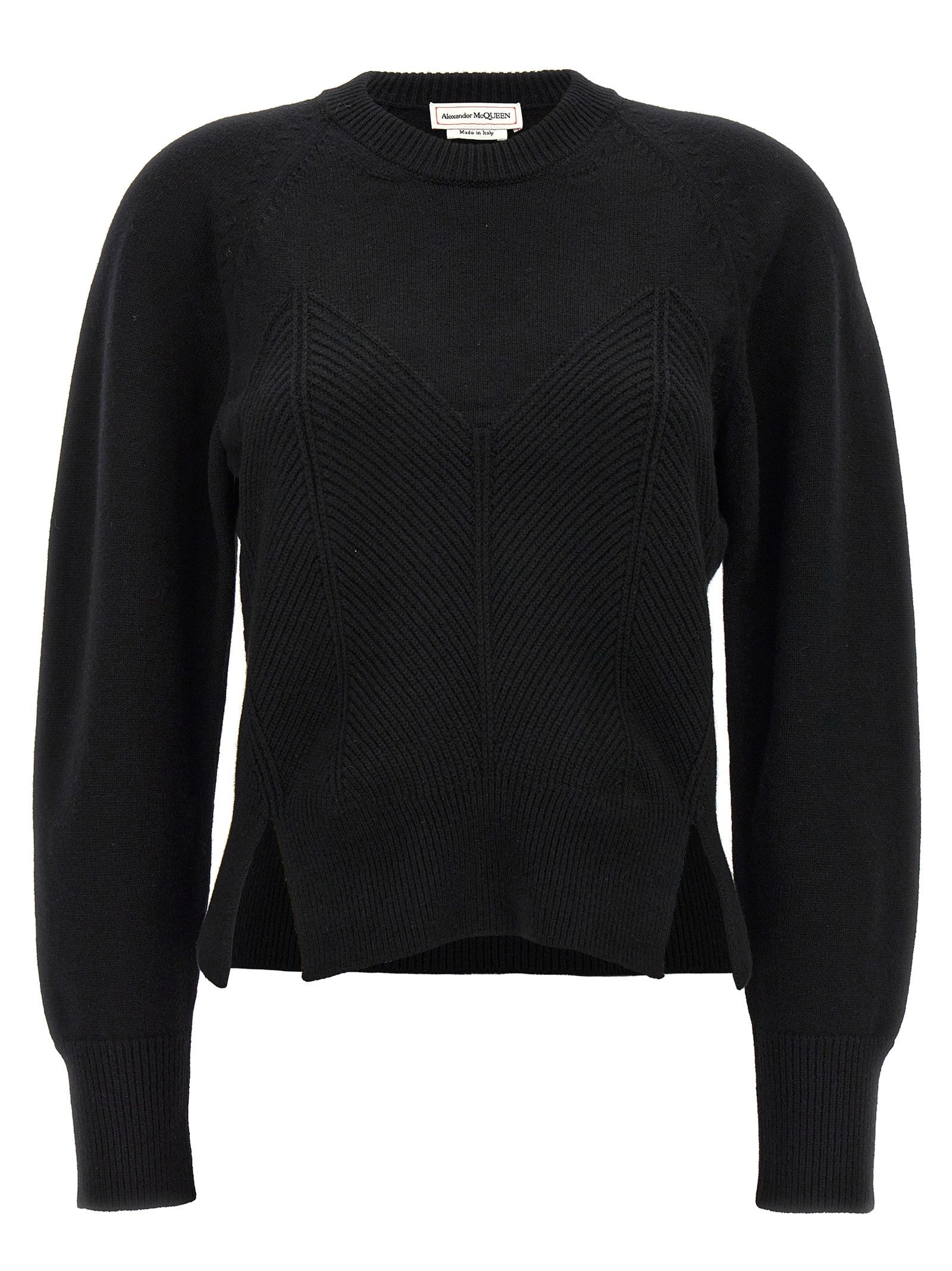 Alexander McQueen Chevron Corset Sweater Black
