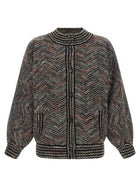Missoni Chevron Knit Bomber Jacket Gold