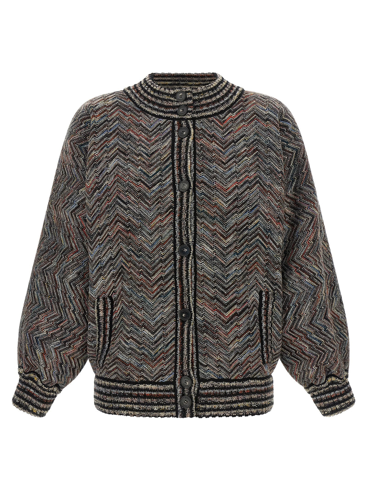 Missoni Chevron Knit Bomber Jacket Gold