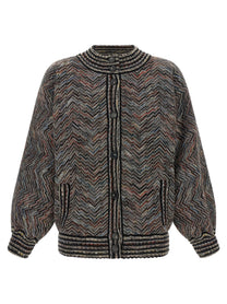 Missoni Chevron Knit Bomber Jacket Gold