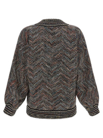 Missoni Chevron Knit Bomber Jacket Gold