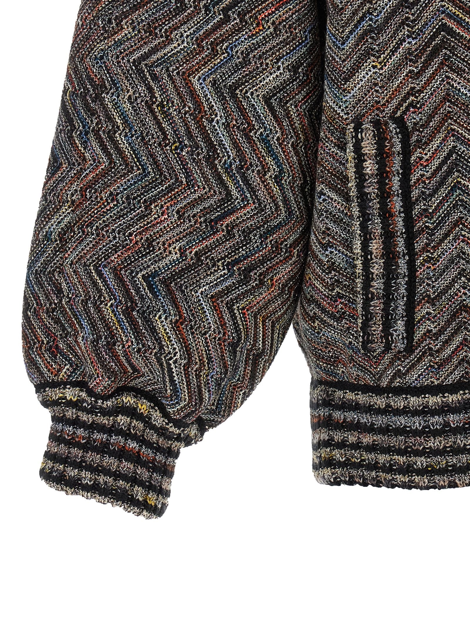 Missoni Chevron Knit Bomber Jacket Gold