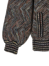 Missoni Chevron Knit Bomber Jacket Gold