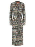 Missoni Chevron Lamé Cardigan Gold