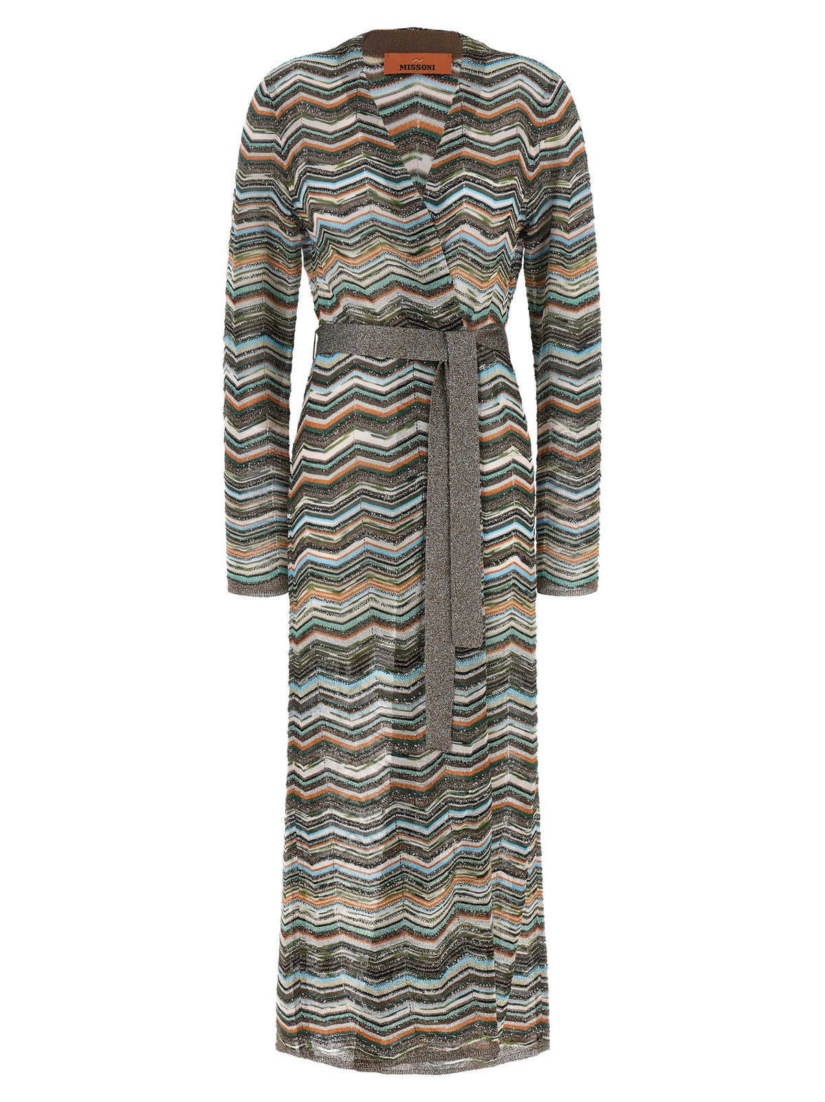 Missoni Chevron Lamé Cardigan Gold