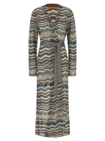Missoni Chevron Lamé Cardigan Gold