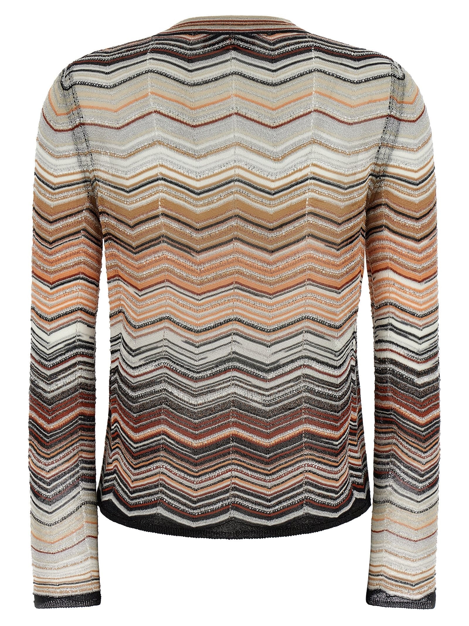 Missoni Chevron Lamé Cardigan Brown