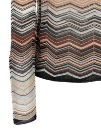 Missoni Chevron Lamé Cardigan Brown