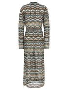 Missoni Chevron Lamé Cardigan Gold, view 2
