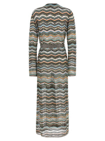 Missoni Chevron Lamé Cardigan Gold