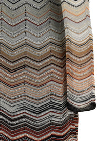 Missoni Chevron Lamé Dress Brown
