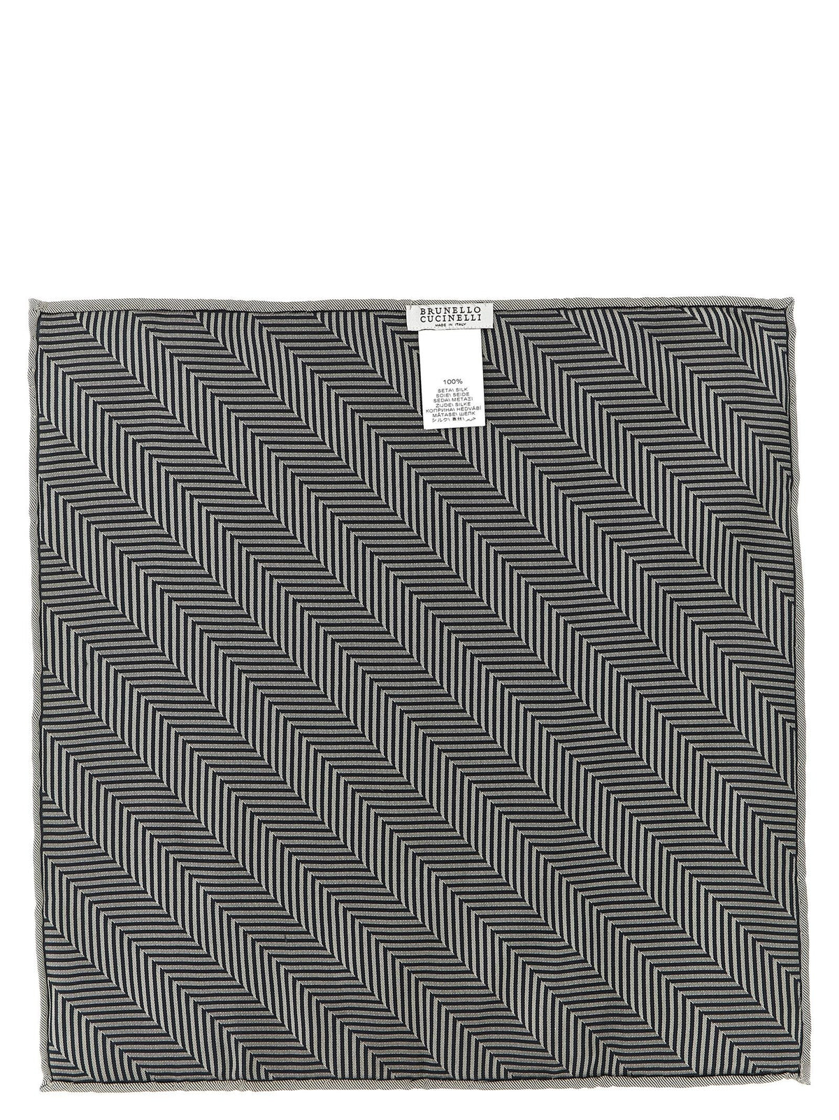 Brunello Cucinelli Chevron Pocket Clutch Grey