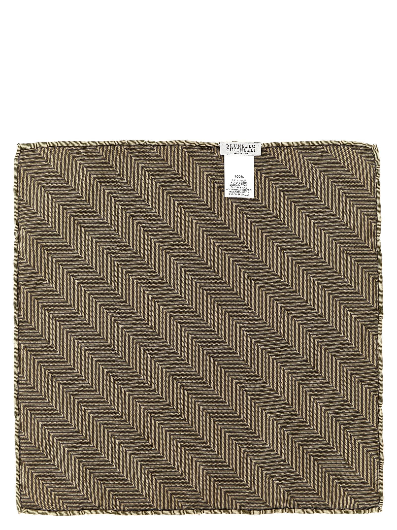 Brunello Cucinelli Chevron Pocket Clutch Beige