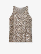 Brunello Cucinelli Women's Chevron Sequin Top FEATHER
