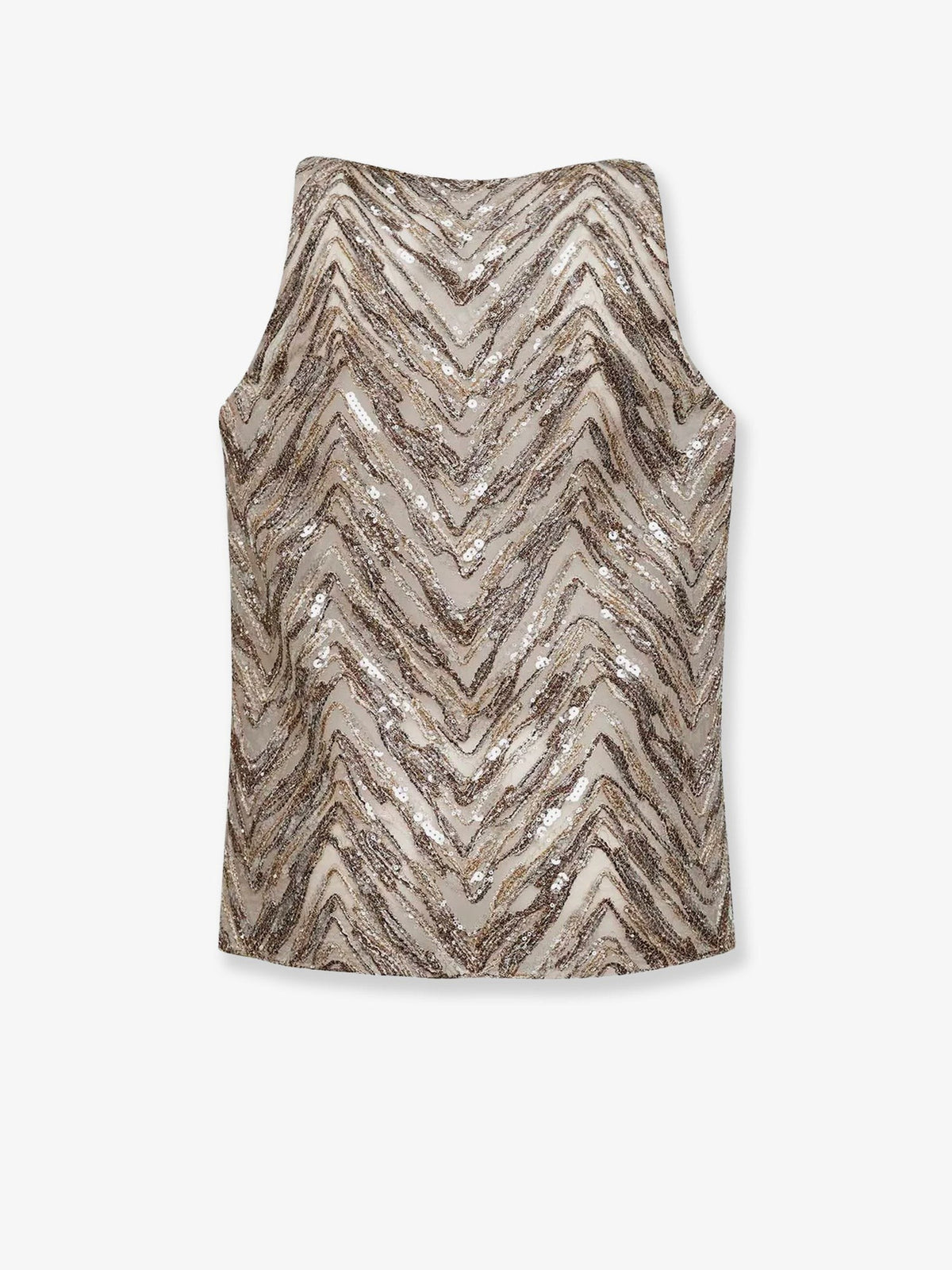 Brunello Cucinelli Women's Chevron Sequin Top FEATHER