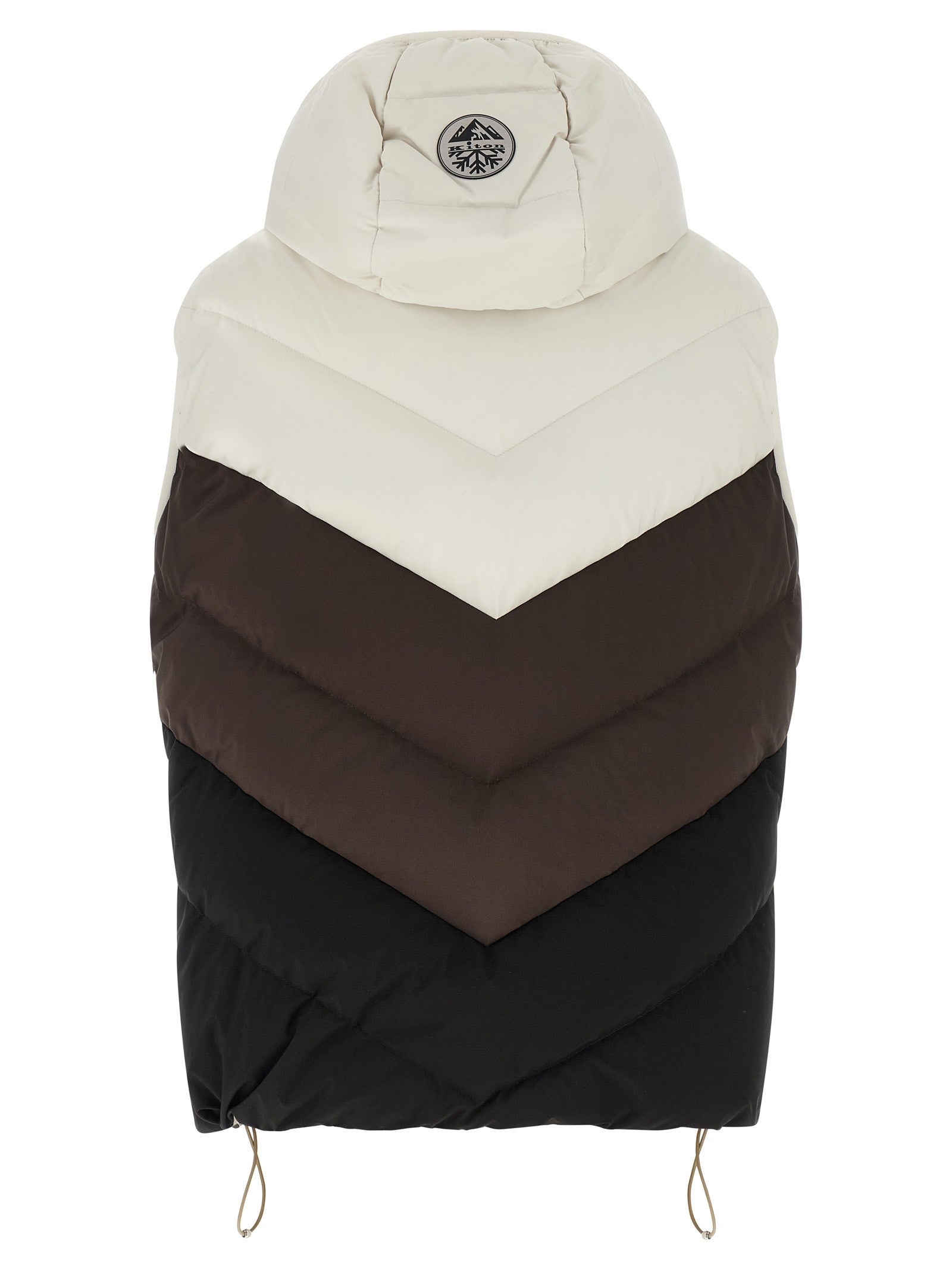 Kiton Chevron Stitching Padded Vest Gold