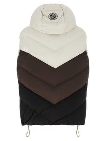 Kiton Chevron Stitching Padded Vest Gold
