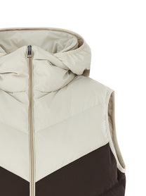 Kiton Chevron Stitching Padded Vest Gold