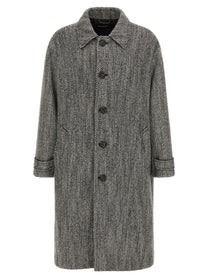 Dolce&amp;Gabbana Chevron Wool Coat Gold