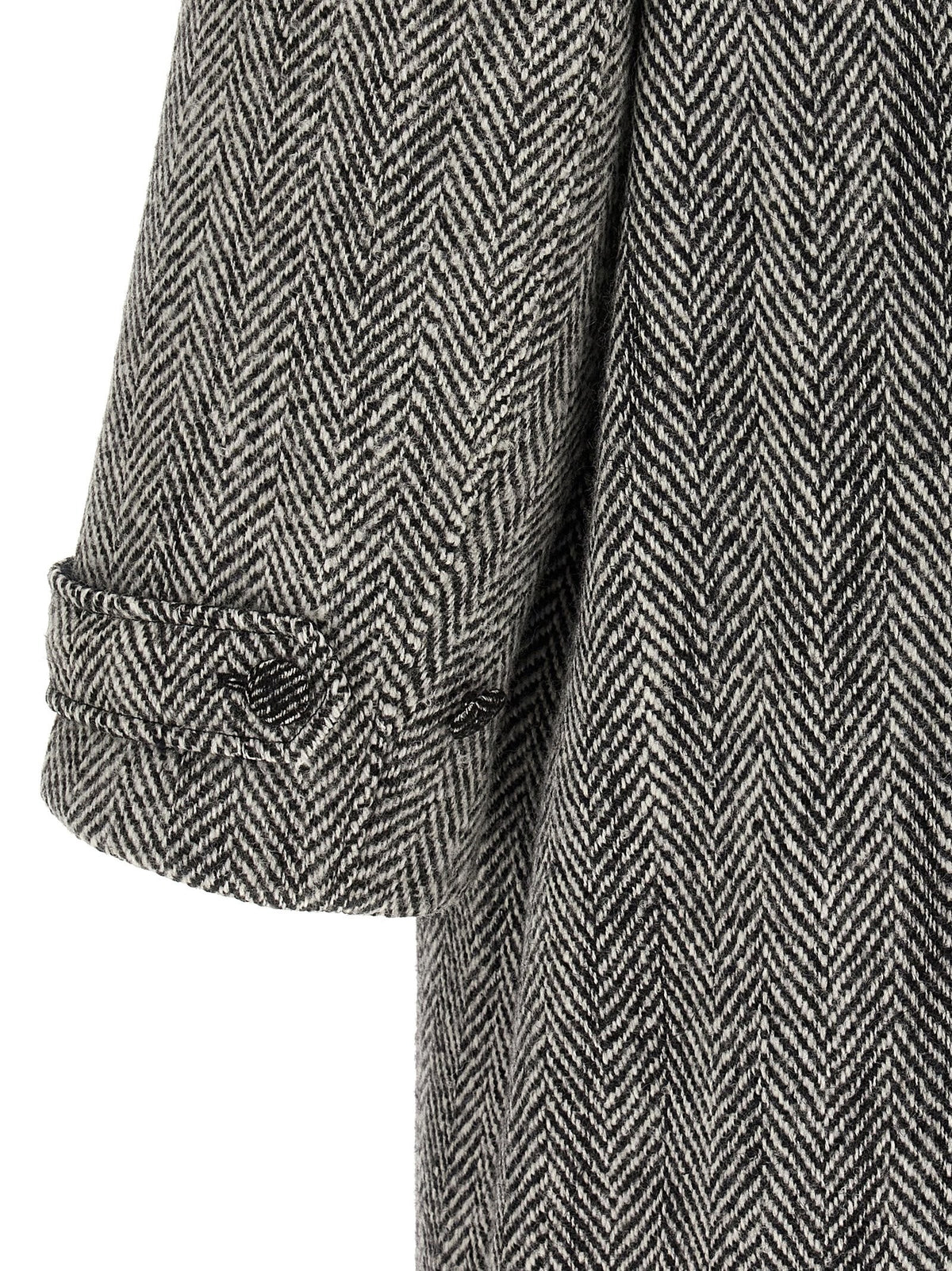 Dolce&amp;Gabbana Chevron Wool Coat Gold