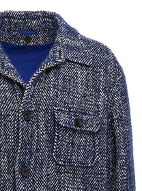 ETRO Chevron Wool Jacket Blue