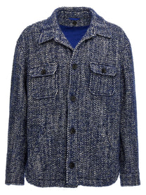 ETRO Chevron Wool Jacket Blue