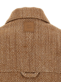 Ami Paris Chevron Wool Overshirt Brown
