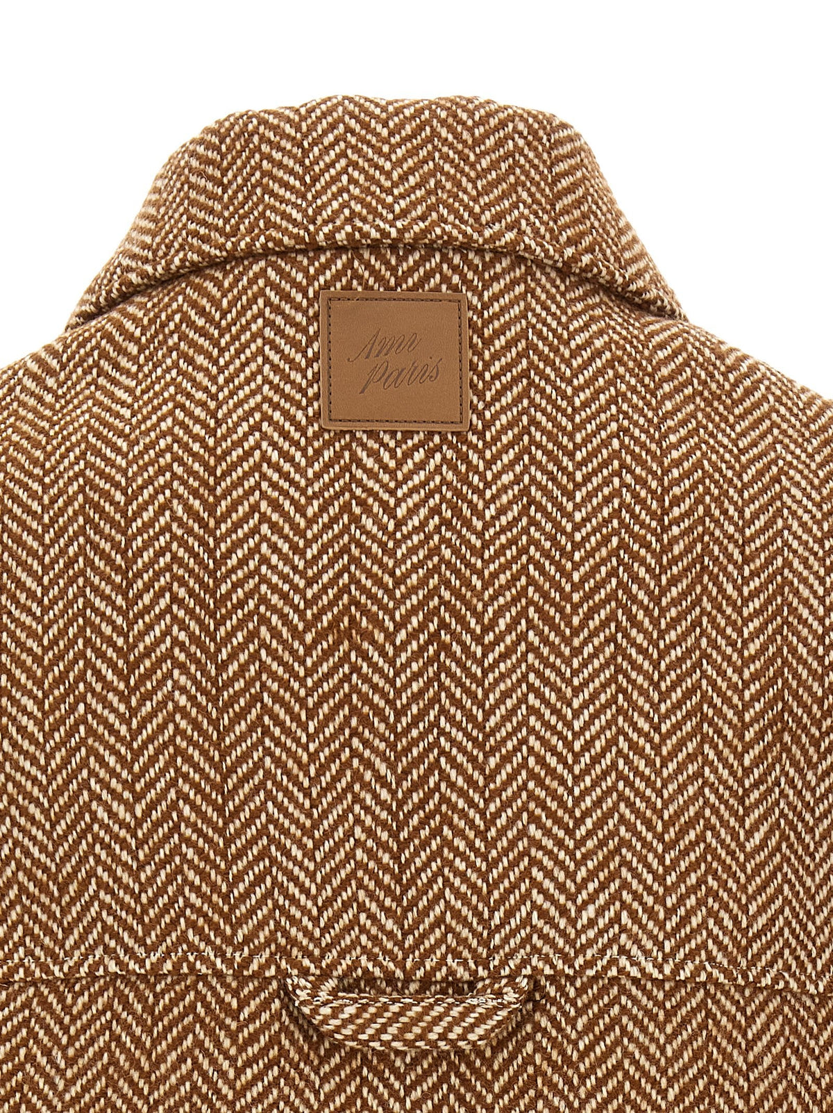 Ami Paris Chevron Wool Overshirt Brown, view 5