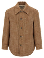 Ami Paris Chevron Wool Overshirt Brown