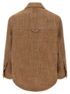 Ami Paris Chevron Wool Overshirt Brown, view 2