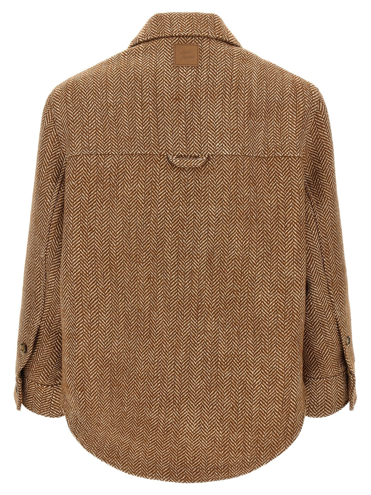 Ami Paris Chevron Wool Overshirt Brown