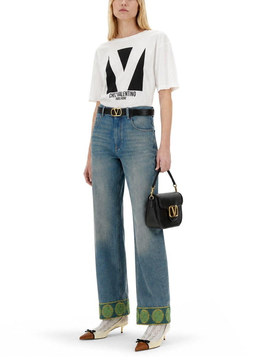 Valentino Women's Chez Valentino Print Shirt White