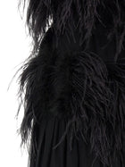 Alberta Ferretti Chiffon and Feather Dress Black, view 4