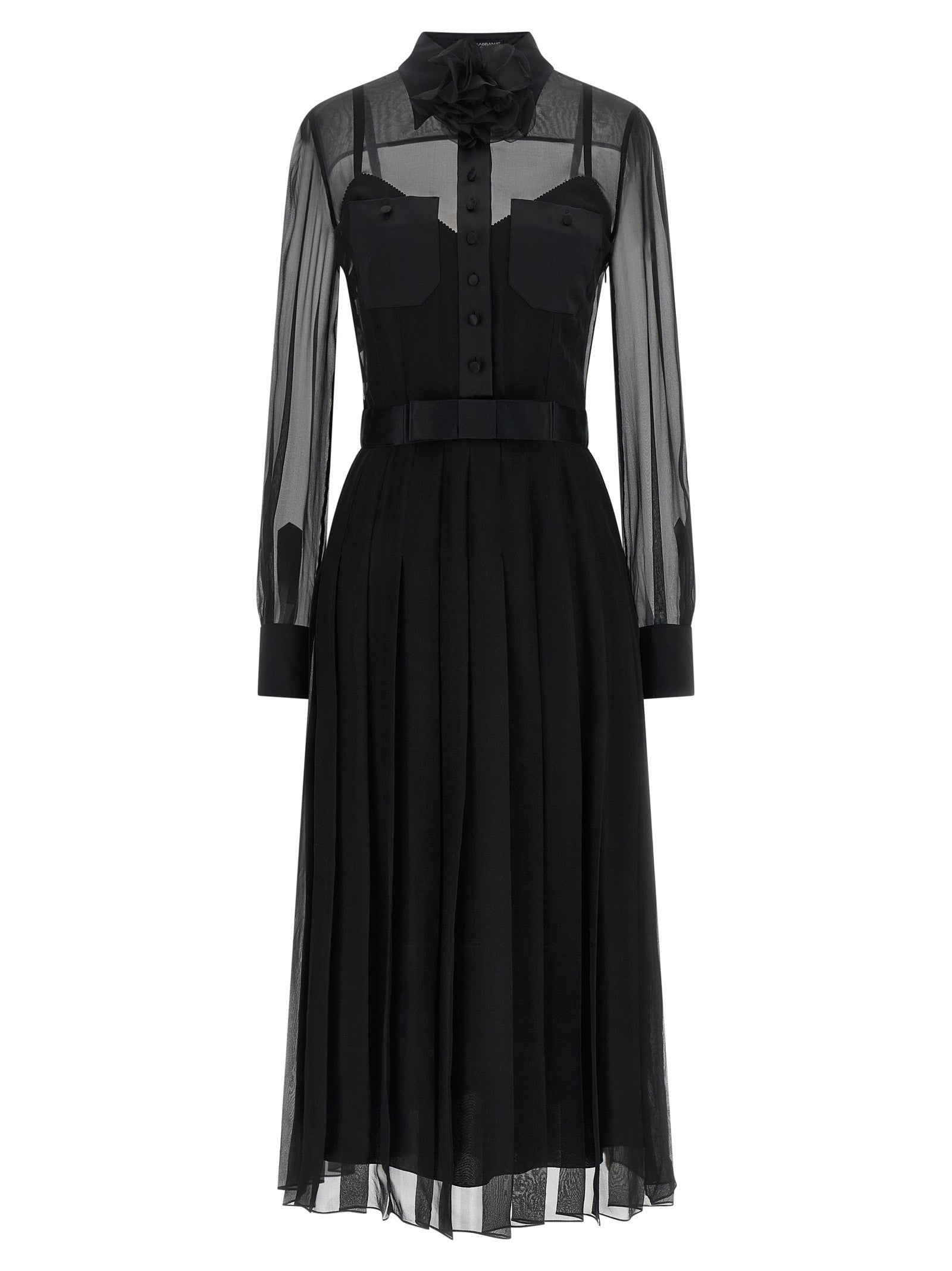 Dolce &amp; Gabbana Chiffon Dress Black